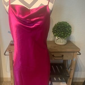 NWT Fuchsia Satin Midi dress